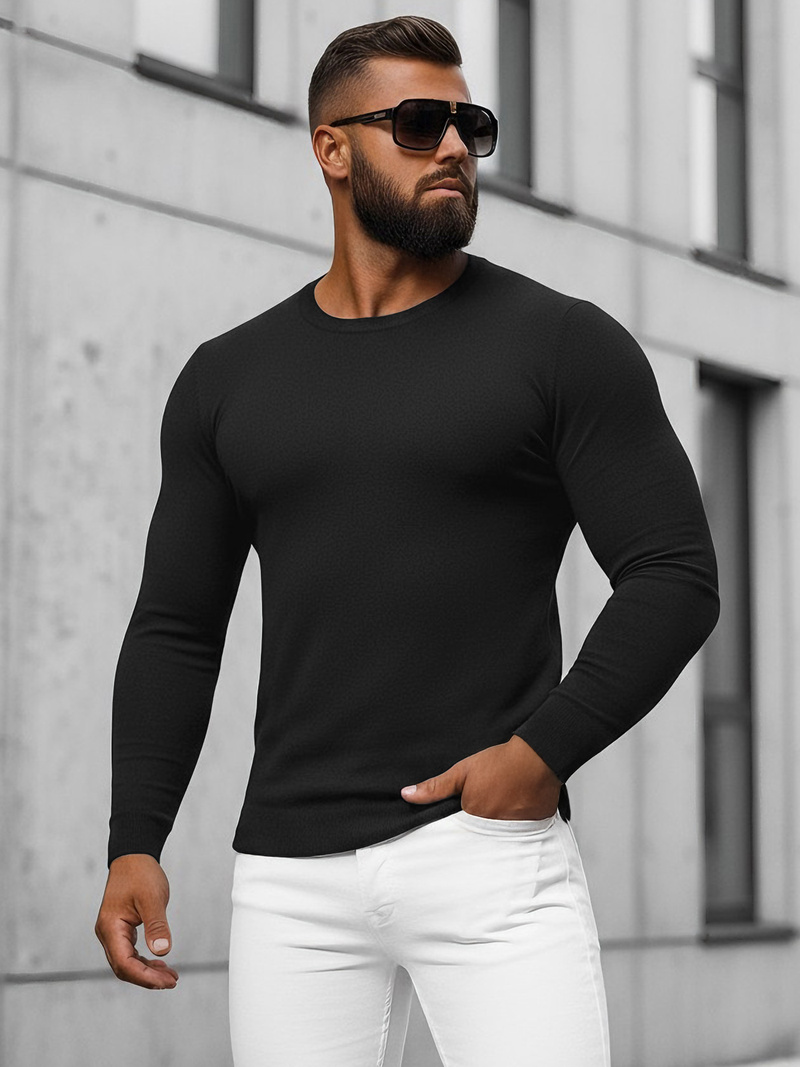 Herren Pullover Schwarz OZONEE NB/MMB602/4Z